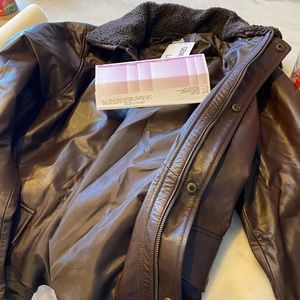 Brown genuine leather jacket